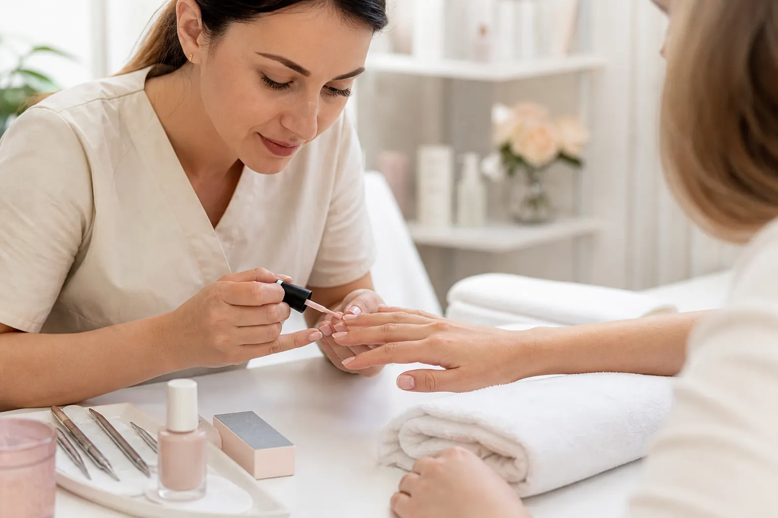 Manicure at the table