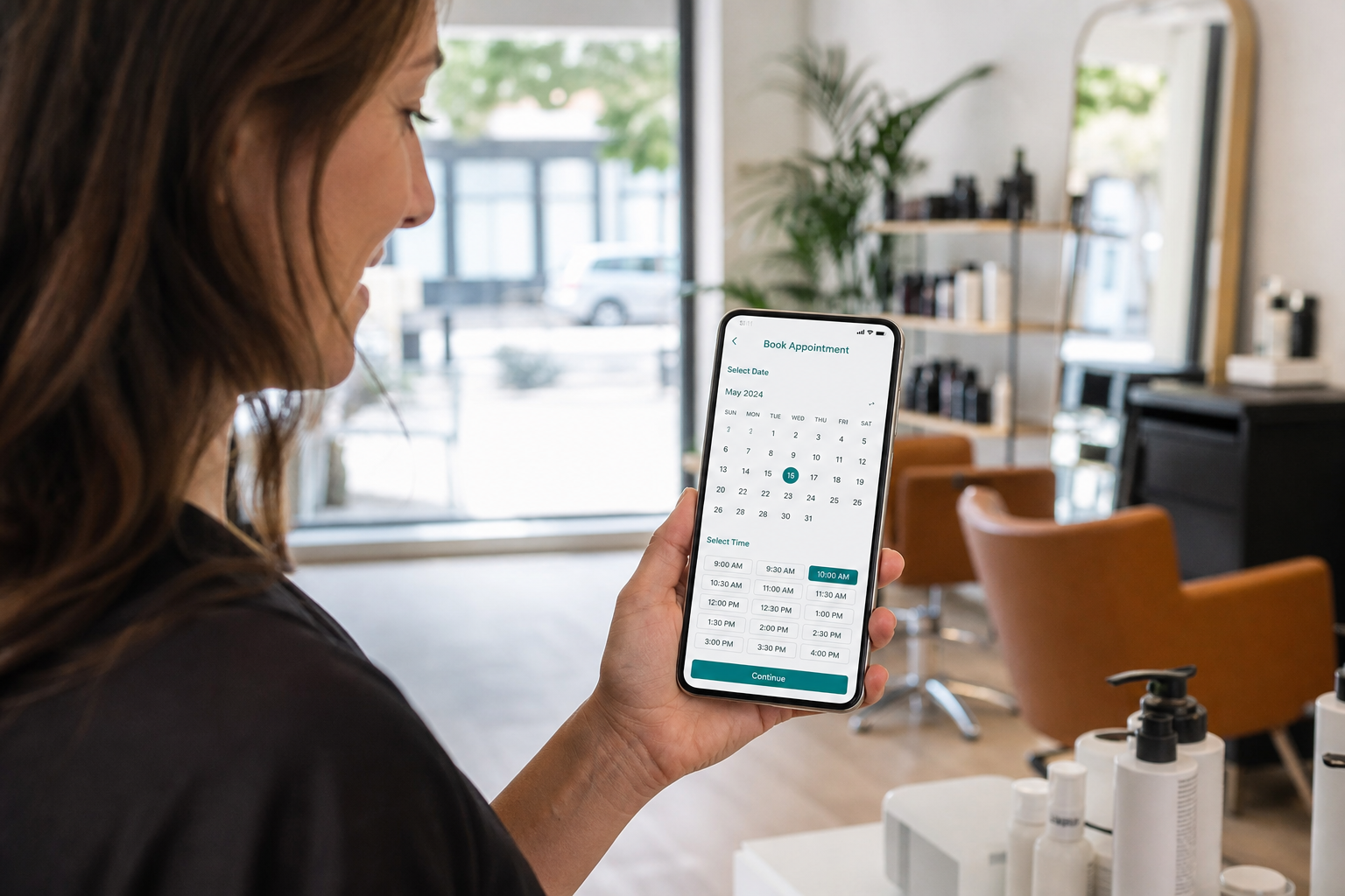 Phone booking calendar as the shared destination