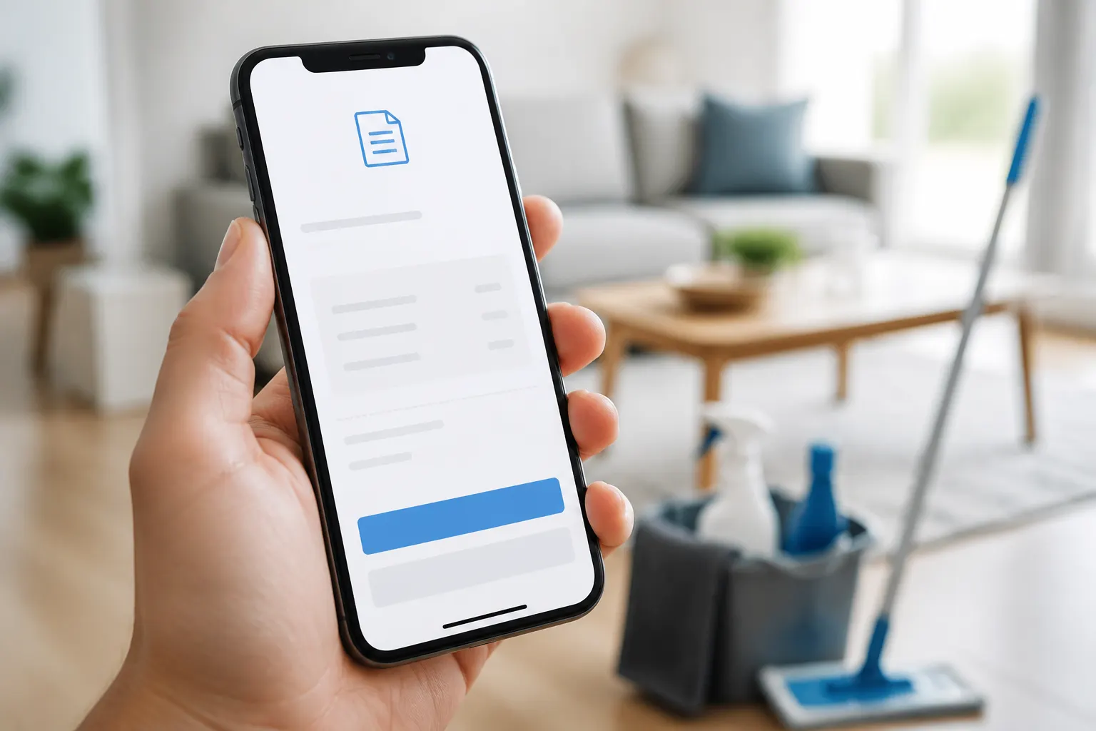 Invoice ready on a phone after the job