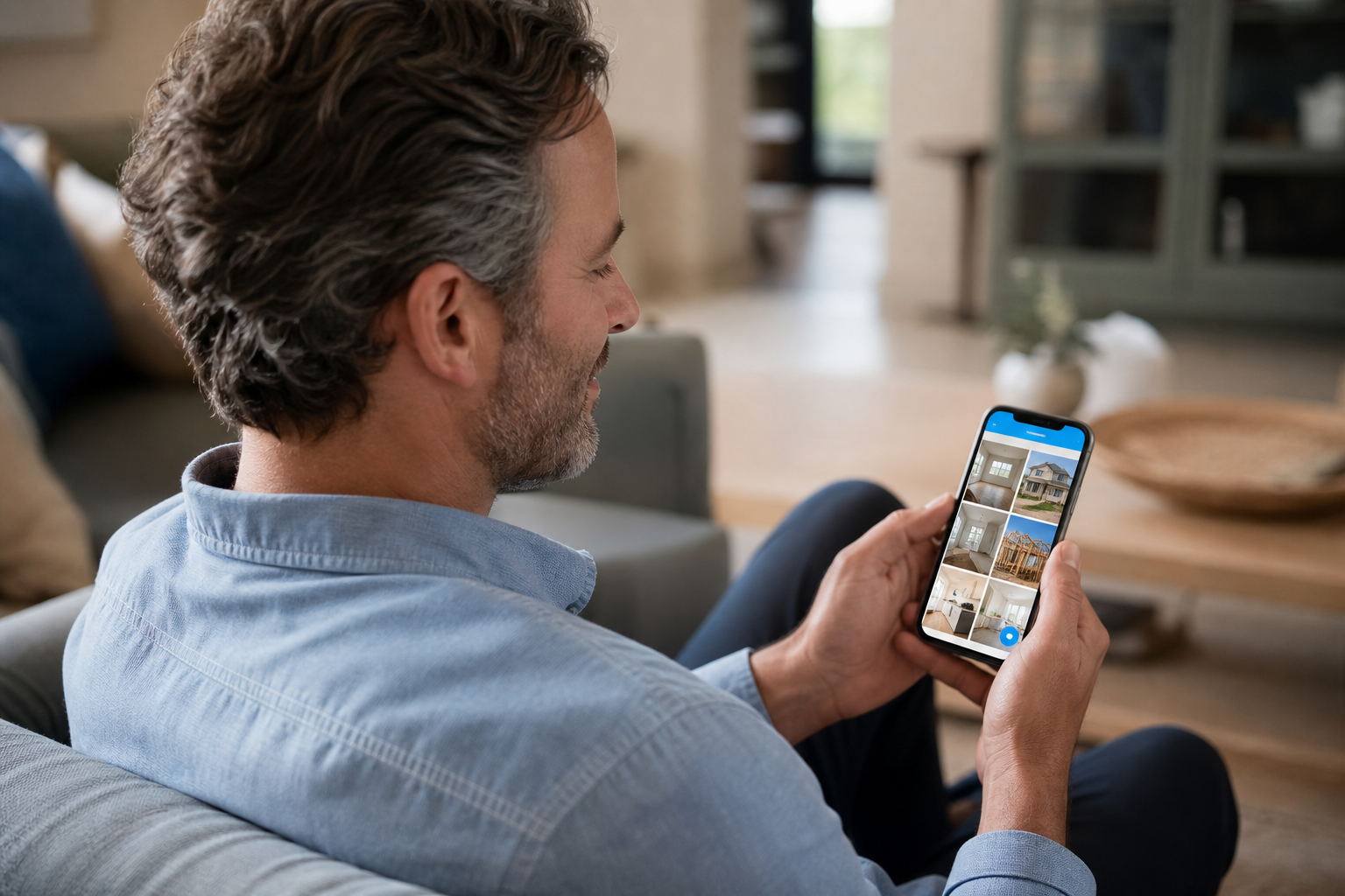 Client viewing a job photo gallery on a phone via a share link